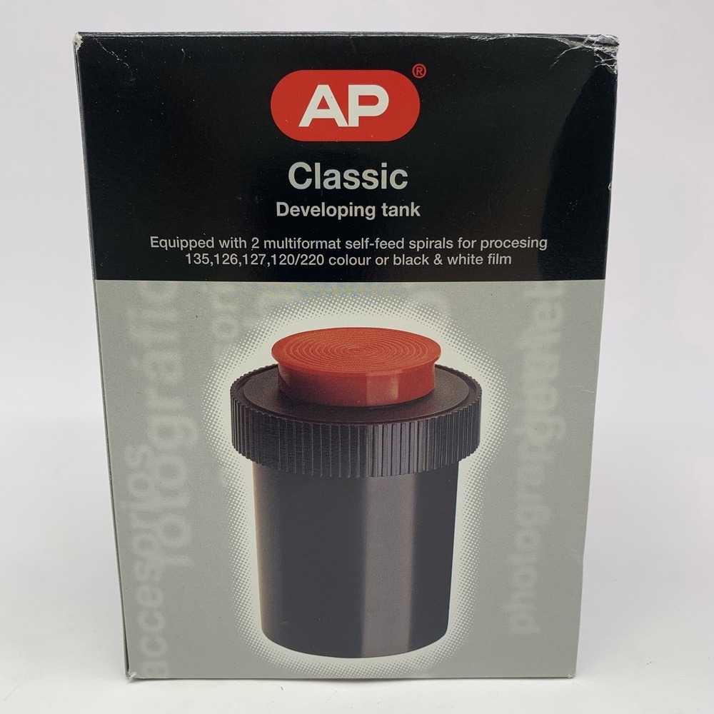 AP Classic Developing Tank w/ 2 Reels Spirals 35mm 120/220 Film Darkroom Kit NOS